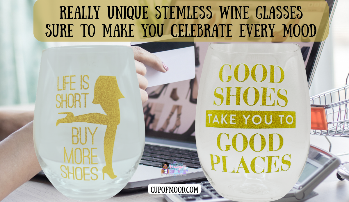 Funny Shoe Lover Stemless Wine Glasses