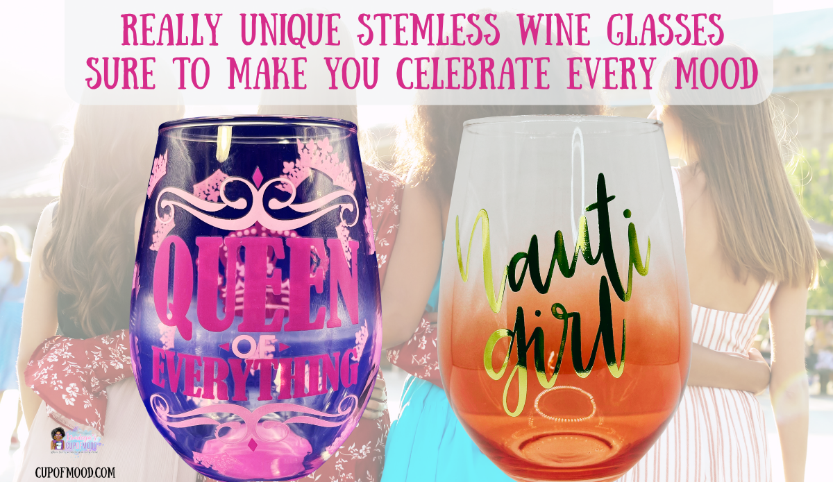 Queen Everything And Nauti Girl Stemless Wine Glasses