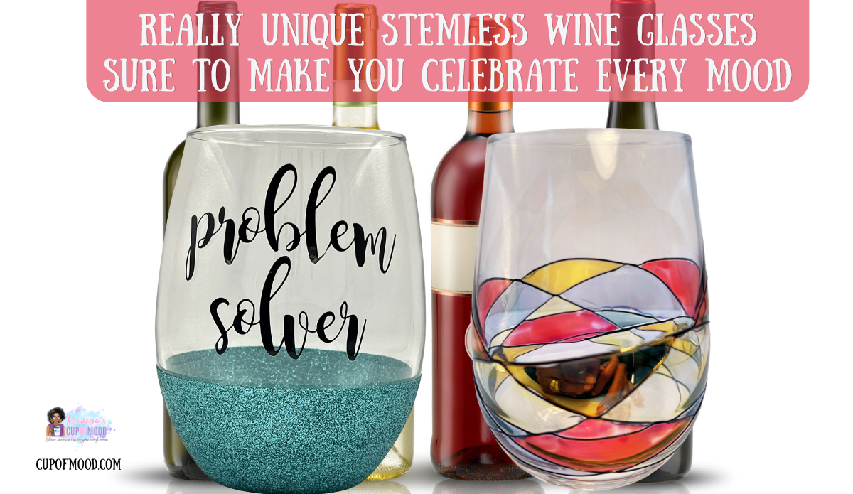 Problem Solver And Hand Painted Mosaic Stemless Wine Glasses