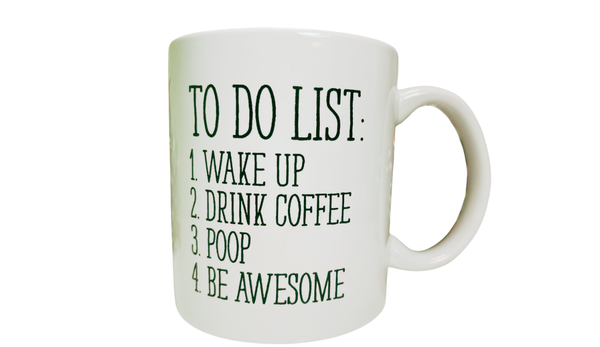 To Do List Be Awesome Mug back view showing continuation of checklist