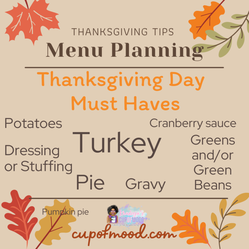 The first easy step to planning your Thanksgiving meal - CupofMood