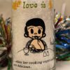 Vintage Love Is 12 oz Collectible Glass by Kim Casali, LA Times 1970s Cooking Experiment