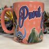 Pink Puerto Rico Cup with Puerto Rican Flag and Sites of San Juan Puerto Rico Mug with Flag of Puerto Rico Souvenir Coffee Cup