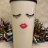 Eyelashes Lipstick Coffee Tumbler with Eyelashes and Lipstick Extra Large Coffee Cup Beauty Travel Mug Women's Glamour Fashion To Go Cup