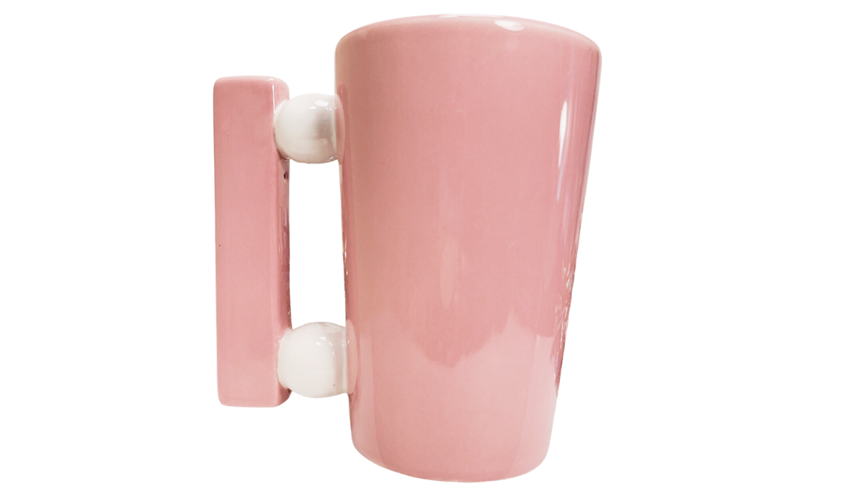 sandra magsamen marquee mug back view pink ceramic smooth surface