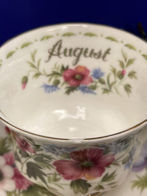 Royal Albert Fine Bone China August Tea Cup Set Flower Of The Month August Tea Cup with Saucer Set - Image 5