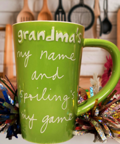 Sandra Magsamen spoiling grandma green mug kitchen scene
