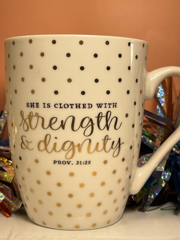 Proverbs 31 laser etched coffee cup, Women Strength gift ideas