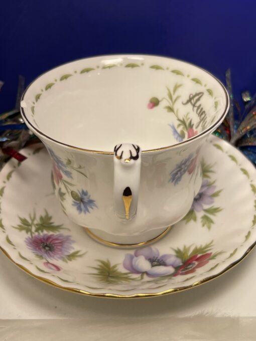 Royal Albert Fine Bone China August Tea Cup Set Flower Of The Month August Tea Cup with Saucer Set - Image 3