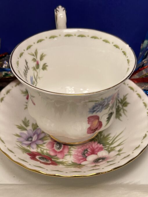 Royal Albert Fine Bone China August Tea Cup Set Flower Of The Month August Tea Cup with Saucer Set - Image 4