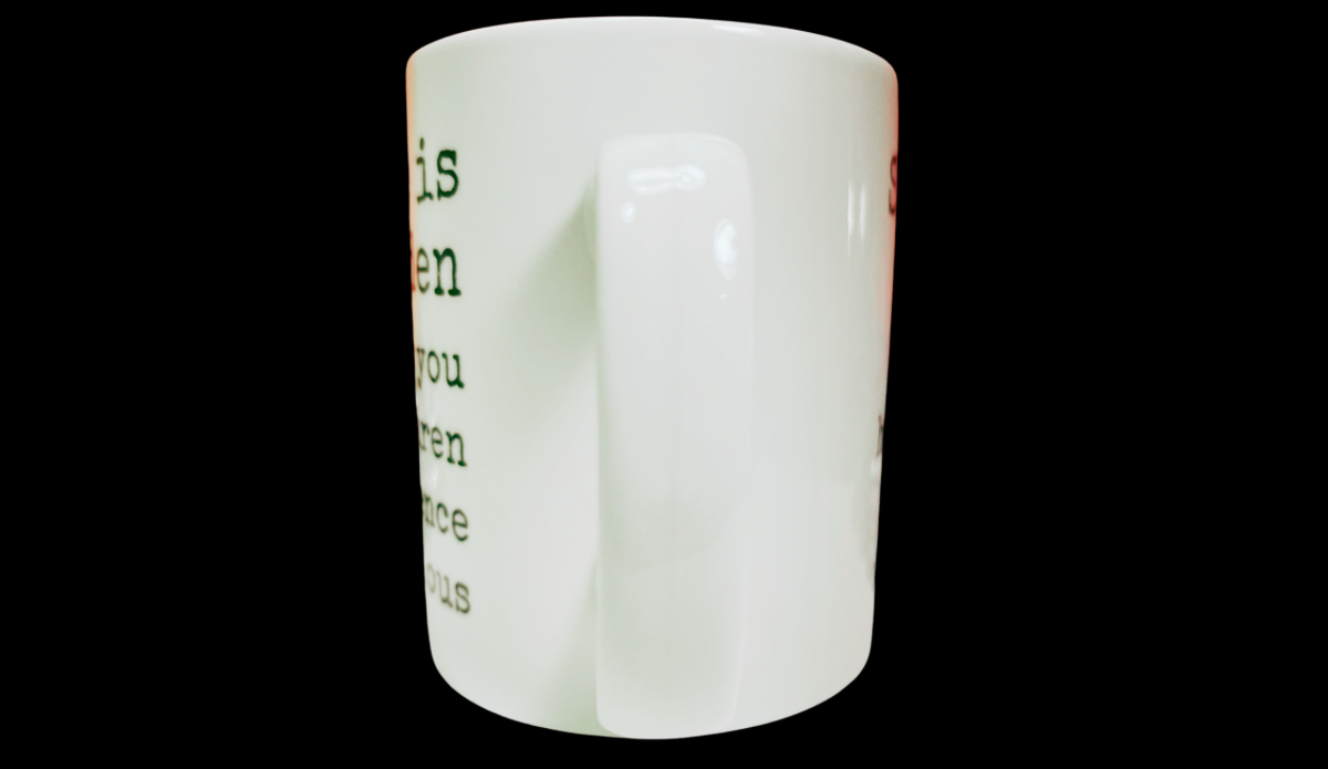 P Graham Dunn funny mom mug handle view showing wraparound text design