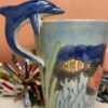 Hand Painted Dolphin Mug 3D Dolphin Coffee Cup with Reef and Fish 3D Mug with Dolphin Handle Coffee Cup Mug with Dolphin and Ocean Life Coffee Cup with Dolphin Handle Beach Coffee Cup Mug with Dolphin Jumping Mug - Image 2