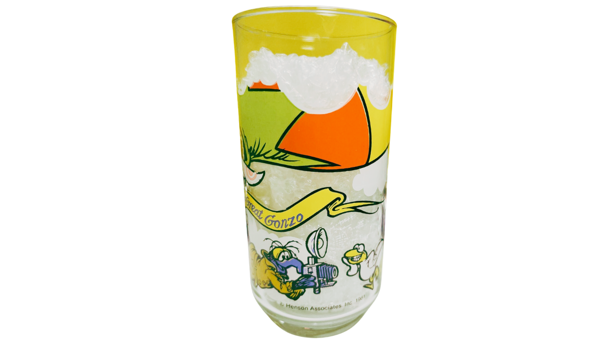 Kermit Fozzie Gonzo Great Muppet Caper Glass with Great Gonzo artwork
