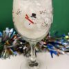Snowman wine glass