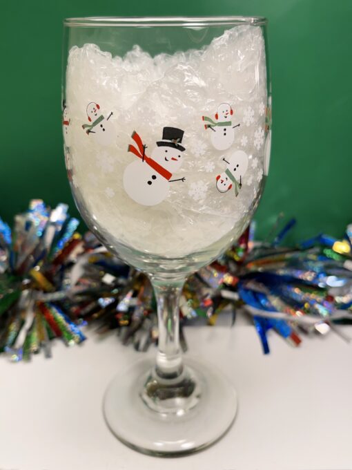 Snowman wine glass