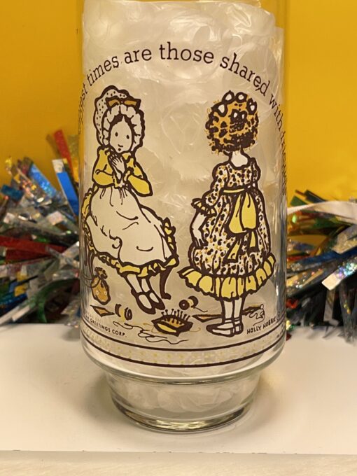 Vintage Holly Hobbie Happy Talk Glass Collectors Series The Happiest Times Are Those Shared With Friends Holly Hobbie Holiday Glass