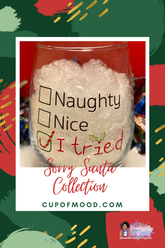 Stemless Wine Glasses Set of 8 Naughty or Nice