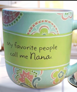 Hallmark Call Me Nana Mug styled in a cozy kitchen scene