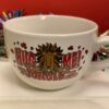 Lion Soup Mug for Valentines Day Soup Mug Jumbo Coffee Cup with Valentine's Day Lion Soup Mug with Hearts Valentines Day Large Red and White Coffee Cup Soup Mug with Lion