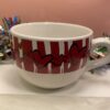 Valentines Day Soup Mug Jumbo Red and White Coffee Cup Soup Mug with Hearts Extra Large Red and White Coffee Cup Soup Mug - Image 5