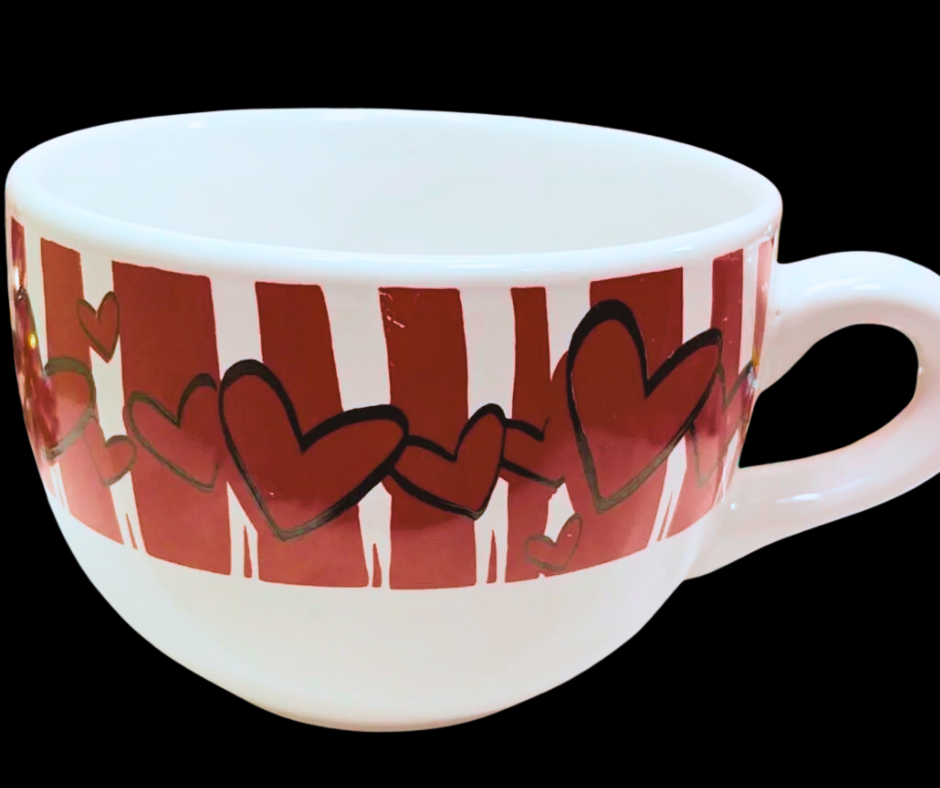 Valentine Hearts Soup Mug front view