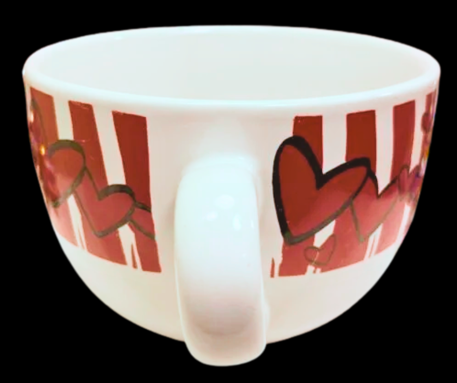 Valentine Hearts Soup Mug handle side