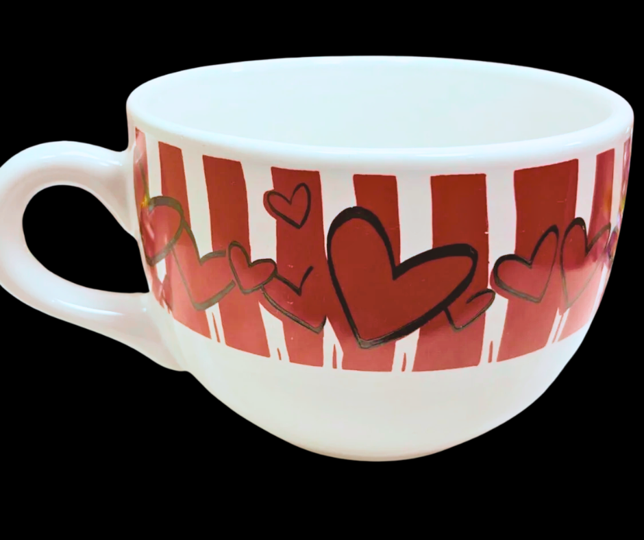Valentine Hearts Soup Mug back view