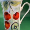 Roy Kirkham China Cup with Sweet Cherries Fine Bone China Cup by Roy Kirkham English Mug with Cherries Coffee Cup Mug