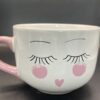 Morning Sunshine Eyelash Mug with Eyelashes and Cute Face Coffee Cup with Eyelashes Pink and White Jumbo Coffee Cup Mug with Eyelashes - Image 5