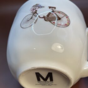 Bike Flowers Mug with Bicycle and Flowers Jumbo Coffee Cup by Magenta Flower Basket Bicycle Coffee Cup Mug - Image 7