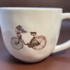 Bike Flowers Mug with Bicycle and Flowers Jumbo Coffee Cup by Magenta Flower Basket Bicycle Coffee Cup Mug - Image 2