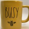 Rae Dunn Yellow Busy Mug with Bee Rae Dunn Artisan Collection Coffee Cup with Busy Bee Yellow Ceramic Coffee Cup