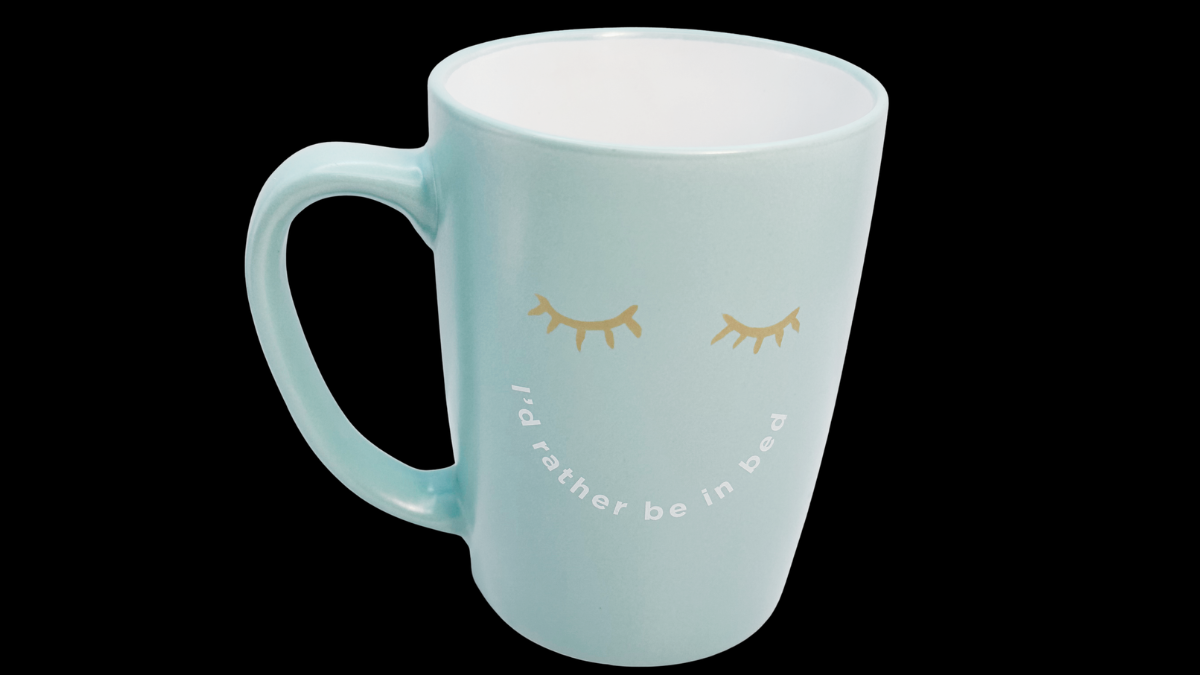 I’d Rather Be In Bed Mug top view white interior