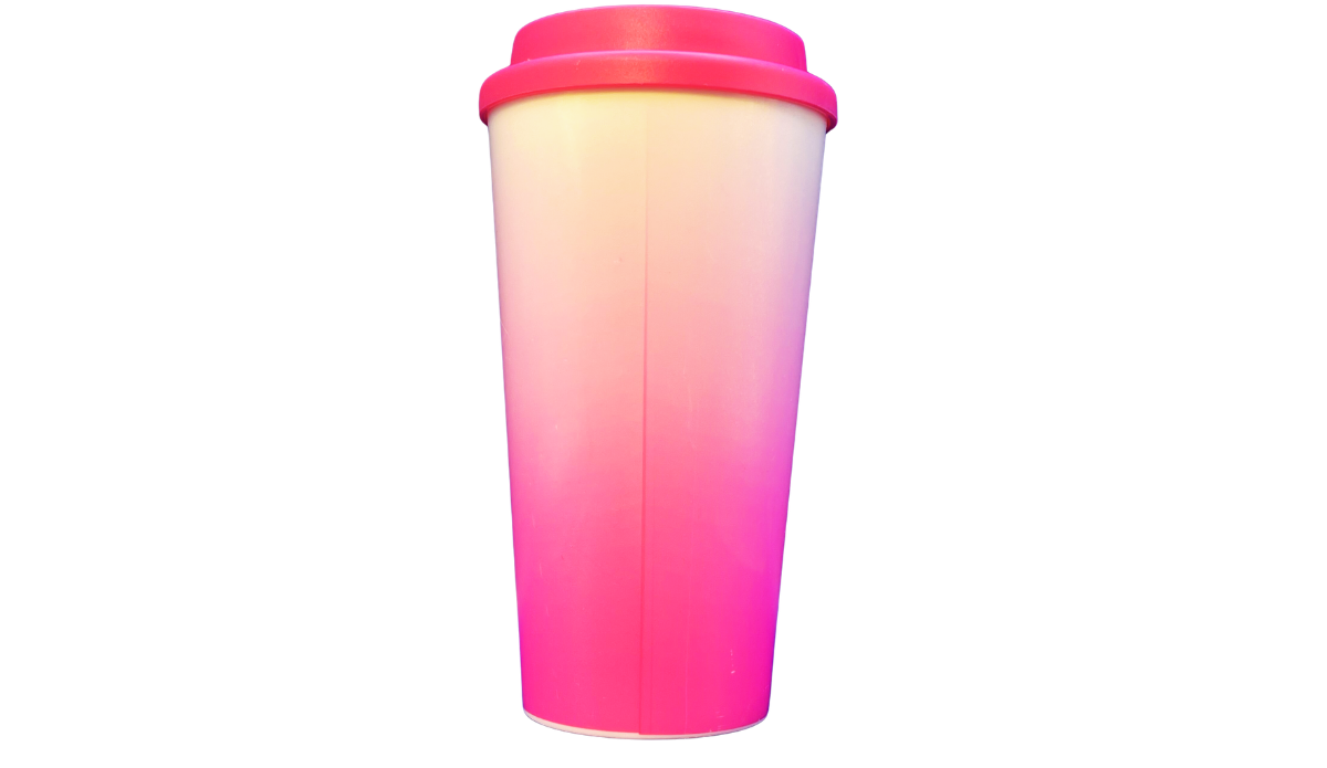 pink ombre tumbler back view with no lettering