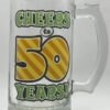 Cheers To 50 Beer Mug for Fifty Year Old Birthday Glass Beer Mug with Cheers To 50 Years