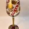 Lolita Queen Wine Glass with Recipe by Lolita Hand Painted Queen and Crown Wine Glass for Queen