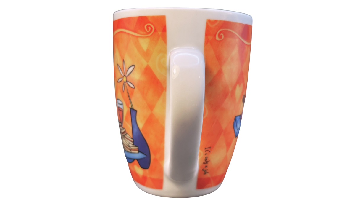 First Class Librarian Funny Mug handle view porcelain mug