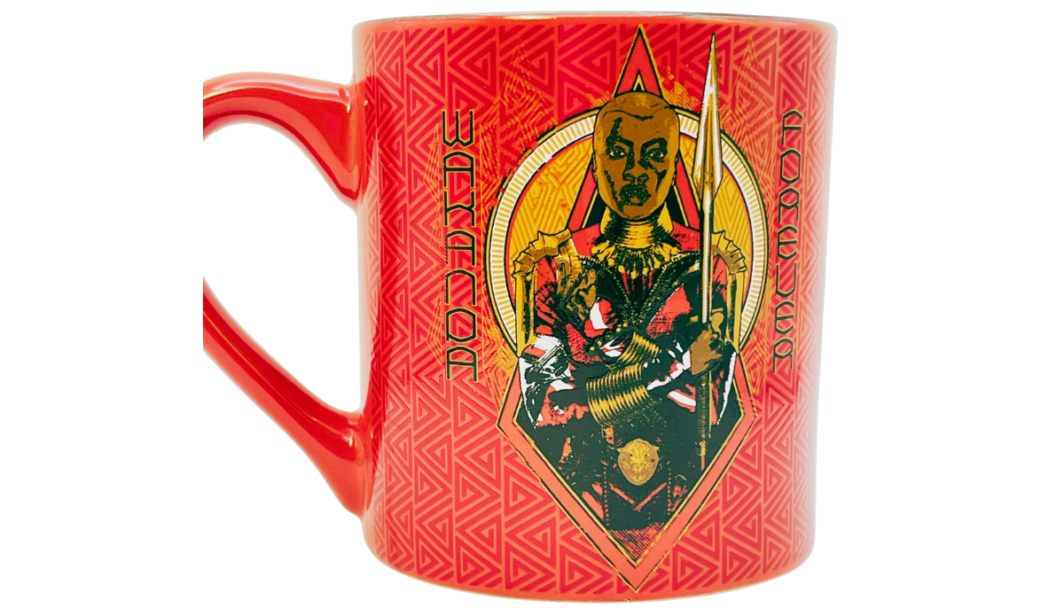 Back view of Marvel Black Panther Wakanda Forever ceramic mug