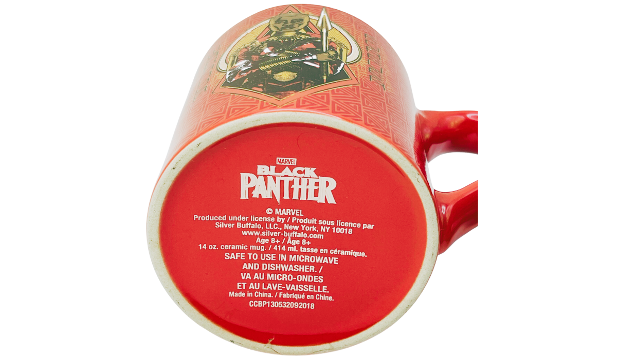 Bottom stamp of Marvel Black Panther Okoye Wakanda Forever mug by Silver Buffalo