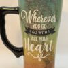Go With Heart Latte Mug Oversized Inspirational Travel Coffee Cup with Wherever You Go Go With All Of Your Heart Extra Large Coffee Cup - Image 5