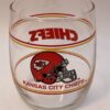 KC Chiefs Whiskey Glass with Kansas City Chiefs Helmet Whiskey Glass for KC Chiefs Fans Stemless Wine Glass