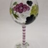 Hand Painted Grapes Wine Glass with Grape Clusters Wine Glass
