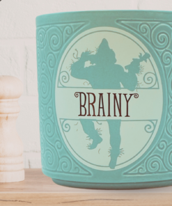 Hallmark Scarecrow Brainy Mug styled in cozy kitchen setting