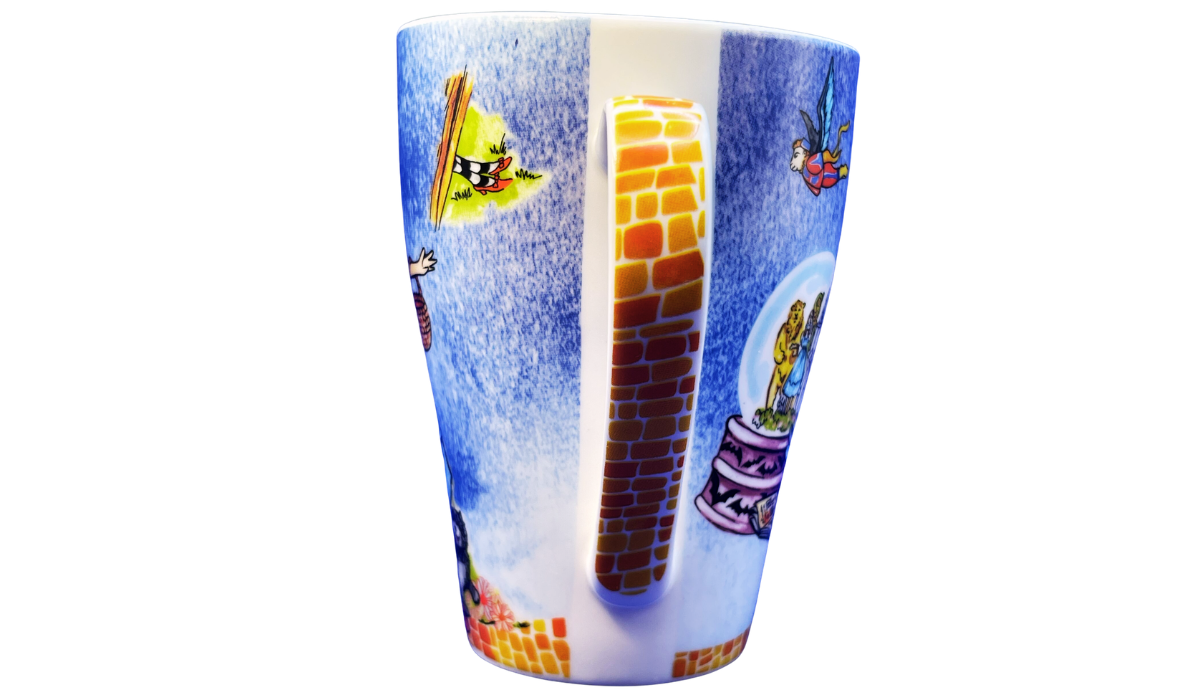 Wizard of Oz Porcelain Mug handle view with yellow brick road design