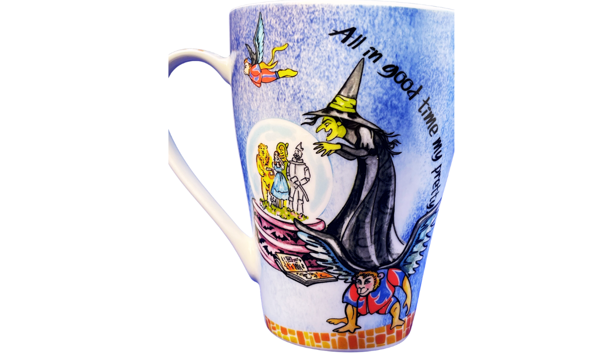 Wizard of Oz Porcelain Mug featuring Wicked Witch and crystal ball artwork