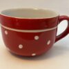 Red Polka Dot Soup Mug Jumbo Coffee Cup with Red and White Polka Dot Soup Bowl