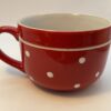 Red Polka Dot Soup Mug Jumbo Coffee Cup with Red and White Polka Dot Soup Bowl - Image 5