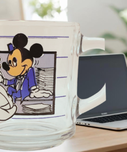Disney Break Time Mickey Glass Mug kitchen scene