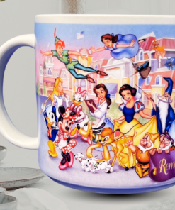 Disney World 25th Anniversary Characters Mug in Disney kitchen setting
