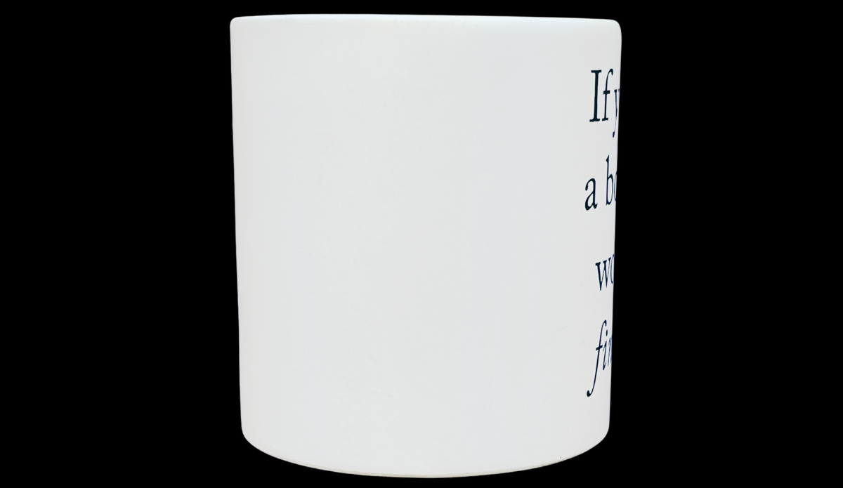 funny mug side middle minimal white ceramic design